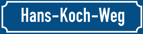 Straßenschild Hans-Koch-Weg