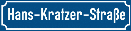 Straßenschild Hans-Kratzer-Straße