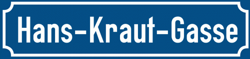 Straßenschild Hans-Kraut-Gasse