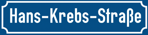Straßenschild Hans-Krebs-Straße zum kostenlosen Download