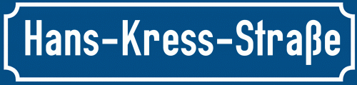 Straßenschild Hans-Kress-Straße