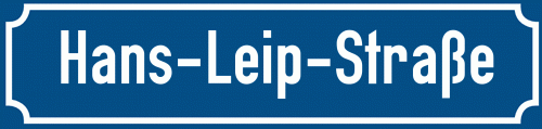 Straßenschild Hans-Leip-Straße