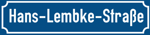 Straßenschild Hans-Lembke-Straße