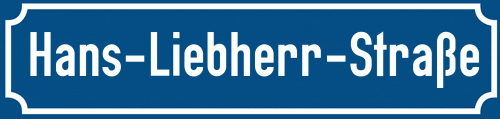 Straßenschild Hans-Liebherr-Straße zum kostenlosen Download