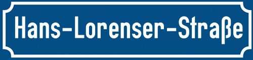 Straßenschild Hans-Lorenser-Straße zum kostenlosen Download