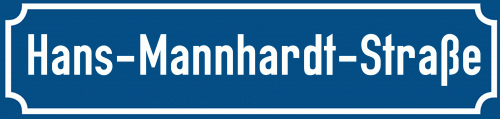 Straßenschild Hans-Mannhardt-Straße