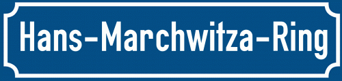 Straßenschild Hans-Marchwitza-Ring