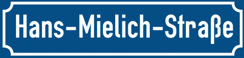 Straßenschild Hans-Mielich-Straße