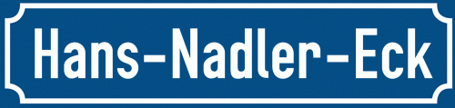 Straßenschild Hans-Nadler-Eck