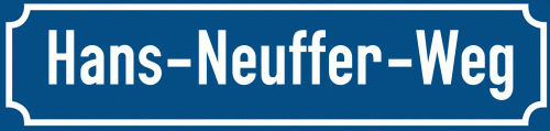 Straßenschild Hans-Neuffer-Weg