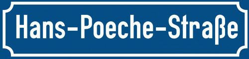 Straßenschild Hans-Poeche-Straße zum kostenlosen Download