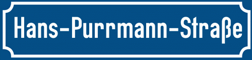 Straßenschild Hans-Purrmann-Straße