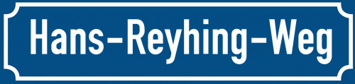 Straßenschild Hans-Reyhing-Weg