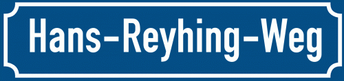 Straßenschild Hans-Reyhing-Weg zum kostenlosen Download