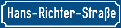 Straßenschild Hans-Richter-Straße zum kostenlosen Download