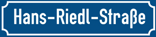 Straßenschild Hans-Riedl-Straße