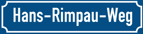 Straßenschild Hans-Rimpau-Weg