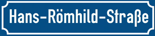 Straßenschild Hans-Römhild-Straße