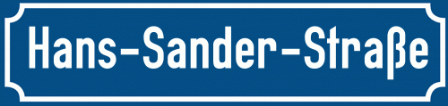 Straßenschild Hans-Sander-Straße