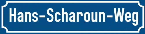 Straßenschild Hans-Scharoun-Weg
