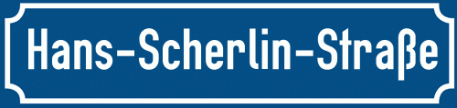 Straßenschild Hans-Scherlin-Straße
