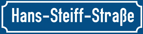 Straßenschild Hans-Steiff-Straße