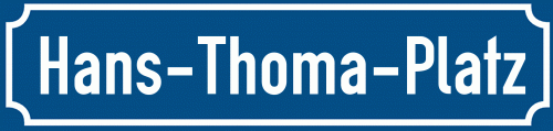 Straßenschild Hans-Thoma-Platz