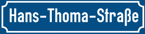 Straßenschild Hans-Thoma-Straße zum kostenlosen Download