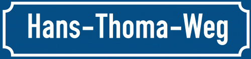 Straßenschild Hans-Thoma-Weg zum kostenlosen Download
