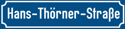 Straßenschild Hans-Thörner-Straße