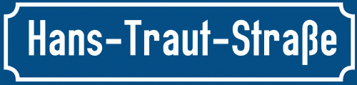 Straßenschild Hans-Traut-Straße