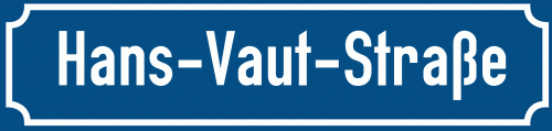Straßenschild Hans-Vaut-Straße