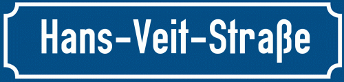 Straßenschild Hans-Veit-Straße zum kostenlosen Download
