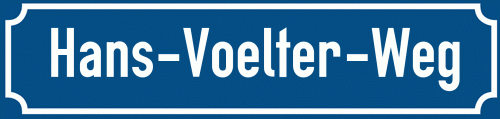 Straßenschild Hans-Voelter-Weg