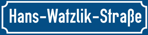 Straßenschild Hans-Watzlik-Straße