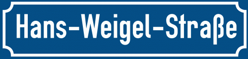 Straßenschild Hans-Weigel-Straße