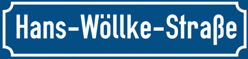 Straßenschild Hans-Wöllke-Straße