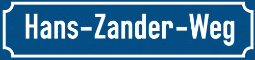 Straßenschild Hans-Zander-Weg