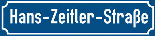 Straßenschild Hans-Zeitler-Straße zum kostenlosen Download