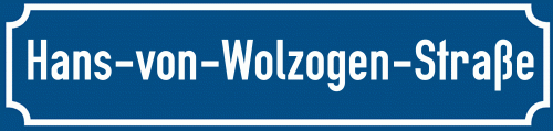 Straßenschild Hans-von-Wolzogen-Straße