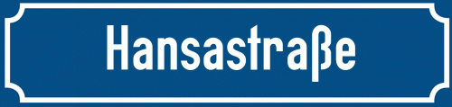 Straßenschild Hansastraße zum kostenlosen Download