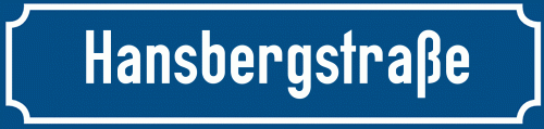Straßenschild Hansbergstraße