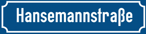 Straßenschild Hansemannstraße