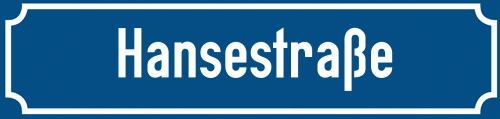 Straßenschild Hansestraße zum kostenlosen Download