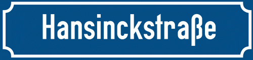 Straßenschild Hansinckstraße zum kostenlosen Download