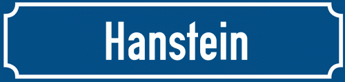 Straßenschild Hanstein