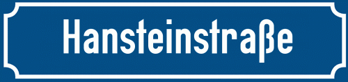 Straßenschild Hansteinstraße zum kostenlosen Download