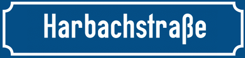 Straßenschild Harbachstraße zum kostenlosen Download