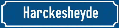 Straßenschild Harckesheyde