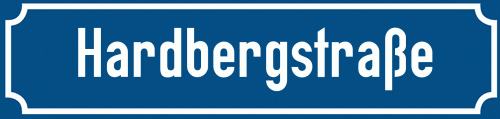 Straßenschild Hardbergstraße zum kostenlosen Download